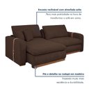 Ver imagem 3 de Sofá Cama Retrátil e Reclinável 3 Lugares Veludo Marrom França 230cm Yescasa