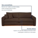 Ver imagem 5 de Sofá Cama Retrátil e Reclinável 3 Lugares Veludo Marrom França 230cm Yescasa