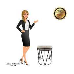 Kit 2 Puffs Multiuso com Mesa Babu 2 em 1 Suede Bege Base Preto - 5