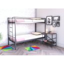 Ver imagem 5 de Conjunto para Quarto 1 Beliche e 1 Estante com Rodizios 2 Prateleiras Preto/Fosco