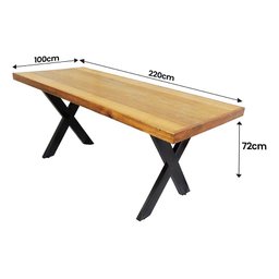 Jogo Mesa Industrial Texas 2,20m e 8 Cadeira New Diamond - 2