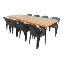 Jogo Mesa Industrial Texas 2,20m e 8 Cadeira New Diamond - 1