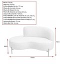 Ver imagem 4 de Sofá Curvo Billini 2 Lugares Fixo 150cm Cinza Bouclé Braço Esquerdo Sofá Home