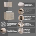 Ver imagem 4 de Conjunto Gabinete Banheiro Prisma 60cm Gabinete + Cuba + Espelheira com Vidro Madeirado Inteiro