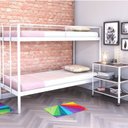 Ver imagem 5 de Conjunto para Quarto 1 Beliche e 1 Estante com Rodizios 3 Prateleiras Branco