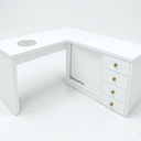 Ver imagem 1 de Mesa Nails Ellegance em L 117x150 Cm com Aspirador