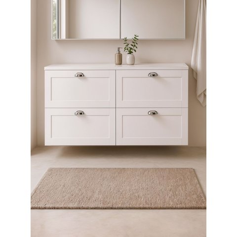 Gabinete para Banheiro com Tampo 120cm Retro MDF Branco Milano - On Móveis