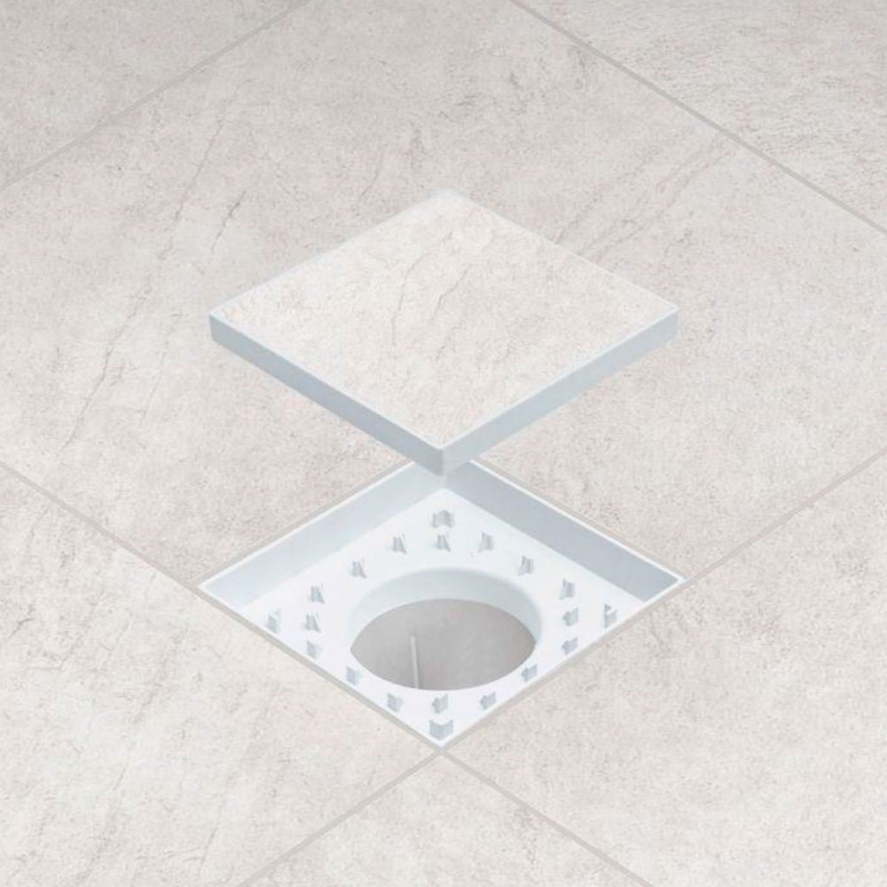 Ralo Oculto com Tela 10x10 Quadrado Bege - 3