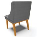 Ver imagem 7 de Cadeira Decorativa Sala de Jantar Base Fixa de Madeira Firenze Veludo Luxo Grafite/Castanho G19 - Gr