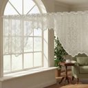 Ver imagem 1 de Cortina Bando Renda Cascata Cozinha Floral 2,95x1,00 Variada:Bege