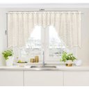 Ver imagem 2 de Cortina Bando Renda Cascata Cozinha Floral 2,95x1,00 Variada:Bege