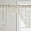 Ver imagem 3 de Cortina Bando Renda Cascata Cozinha Floral 2,95x1,00 Variada:Bege