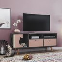 Ver imagem 1 de Rack para TV até 55 Polegadas 2 Gavetas 1 Arranhador e Espaço Pet Angorá 