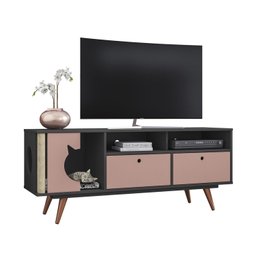 Rack para TV até 55 Polegadas 2 Gavetas 1 Arranhador e Espaço Pet Angorá  - 2