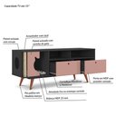 Ver imagem 5 de Rack para TV até 55 Polegadas 2 Gavetas 1 Arranhador e Espaço Pet Angorá 