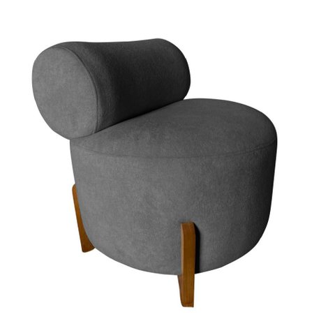 Poltrona Decorativa Mônaco Bouclé Cinza