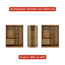 Ver imagem 2 de Guarda-Roupa Modulado Casal Safira 001 MDF com 9 Portas e 6 Gavetas Una Mobília