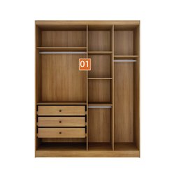 Guarda-roupa Modulado de Casal Safira 001 em Mdf com 9 Portas e 6 Gavetas Clic Móveis - 7