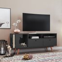 Ver imagem 1 de Rack para TV até 55 Polegadas 2 Gavetas 1 Arranhador e Espaço Pet Angorá 