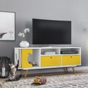 Ver imagem 1 de Rack para TV até 55 Polegadas 2 Gavetas 1 Arranhador e Espaço Pet Angorá Olivar