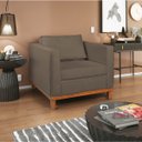 Ver imagem 3 de Kit Sofá 3 Lugares e 2 Poltronas Europa 180 cm Estilo Conforto e Elegância Suede Marrom - ADJ Decor