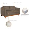 Kit Sofá 3 Lugares e 2 Poltronas Europa 180 cm Estilo Conforto e Elegância Suede Marrom - ADJ Decor - 6