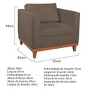 Ver imagem 5 de Kit Sofá 3 Lugares e 2 Poltronas Europa 180 cm Estilo Conforto e Elegância Suede Marrom - ADJ Decor