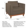 Kit Sofá 3 Lugares e 2 Poltronas Europa 180 cm Estilo Conforto e Elegância Suede Marrom - ADJ Decor - 5