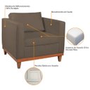 Ver imagem 7 de Kit Sofá 3 Lugares e 2 Poltronas Europa 180 cm Estilo Conforto e Elegância Suede Marrom - ADJ Decor
