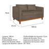 Kit Sofá 3 Lugares e 2 Poltronas Europa 180 cm Estilo Conforto e Elegância Suede Marrom - ADJ Decor - 4