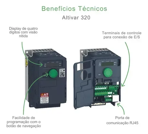 Inversor Schneider de Frequência 7,5cv Atv320u55n4b - 4