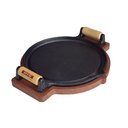 Ver imagem 1 de Chapa Petisco de Ferro Redonda com Suporte de Madeira 24cm