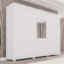 Ver imagem 1 de Guarda-Roupa Casal com Espelho 8 Portas 4 Gavetas com Pés França Espresso Móveis Branco