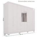 Ver imagem 4 de Guarda-Roupa Casal com Espelho 8 Portas 4 Gavetas com Pés França Espresso Móveis Branco