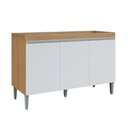 Ver imagem 2 de Balcão Gabinete Cozinha Manu 120cm 3 Portas sem Tampo Mdp Multiuso Amêndoa Branco - Desk Design