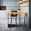 Ver imagem 6 de Kit 2 Banquetas para Bancada Flórida Preta 60cm Cozinha Gourmet Balcão Ilha Piscina Área de Lazer