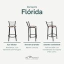 Ver imagem 3 de Kit 2 Banquetas para Bancada Flórida Preta 60cm Cozinha Gourmet Balcão Ilha Piscina Área de Lazer