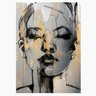 Quadro Abstrato Mulher Preto e Dourado - Tela Única - 150 x 100 cm - Branca - 2