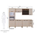 Ver imagem 2 de Cozinha Modulada Compacta 5 Peças com Espaço para Forno e Micro-ondas com Tampo Aspen Luciane Móveis