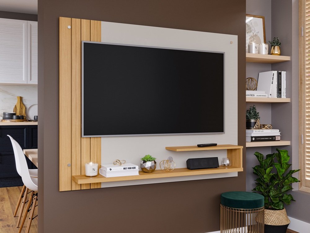 Painel para Tv até 50" Dunas Off White Nature Permóbili - 6