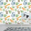 Ver imagem 1 de Papel de Parede Infantil - Safari Aquarela Arte Destaque 3,50 Metros