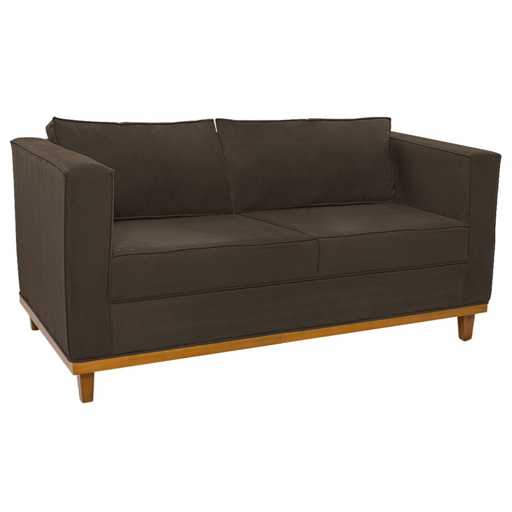 Kit Sofá 2 Lugares e 2 Poltronas Europa Suede Marrom - Am Decor - 6