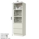 Ver imagem 4 de Torre Quente 2 Fornos 1 Porta Basculante 2 Gavetas MDF Fineze Bege/Areia