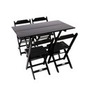 Ver imagem 1 de Jogo de Mesa Dobravel de Madeira 1,20x70 com 4 Cadeiras Preto