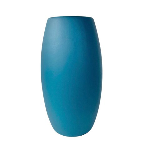 Decoração sala rack vaso centro de mesa azul fosco moderno