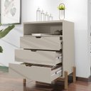 Ver imagem 2 de Cômoda Quarto Antares 3 Gavetas com Pés de Madeira Maciça Off White