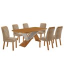 Ver imagem 2 de Mesa de Jantar Yasmin 180 Mdf Laminado e 6 Cadeiras Melissa Turim 07/ /off White