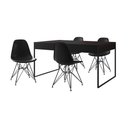 Ver imagem 6 de Mesa Jantar Industrial Retangular 137X90Cm Preta Com 4 Cadeiras Pretas Base Ferro P Cor: Preto