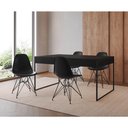 Ver imagem 1 de Mesa Jantar Industrial Retangular 137X90Cm Preta Com 4 Cadeiras Pretas Base Ferro P Cor: Preto