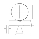 Ver imagem 3 de Mesa de Jantar Cone 80 Cm Base Madeira Freijó Tampo Freijó Rei Das Poltronas